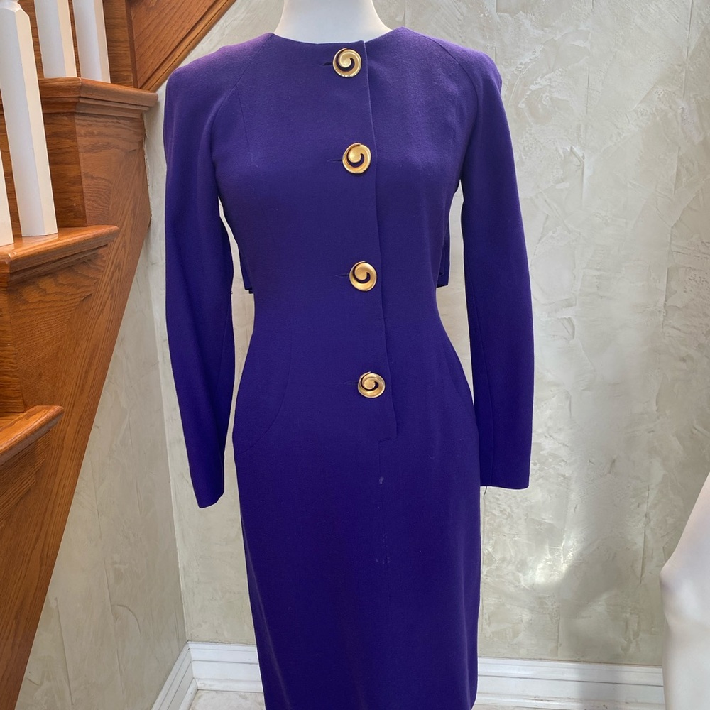 Purple Wool Designer Dress